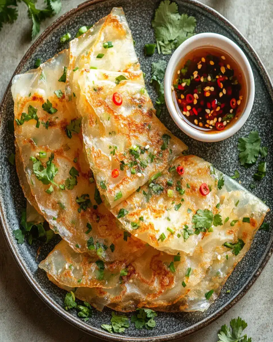 Quick & Delightful Crispy Rice Paper Pancakes First Image First Image